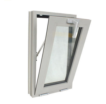 Tempered Safety Glass Aluminium Swing Window White Powder Coated Color