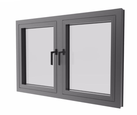 OEM Aluminium Frame Fixed Glass Window , Double Opening Casement Window With Grill