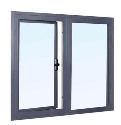 OEM Aluminium Frame Fixed Glass Window , Double Opening Casement Window With Grill