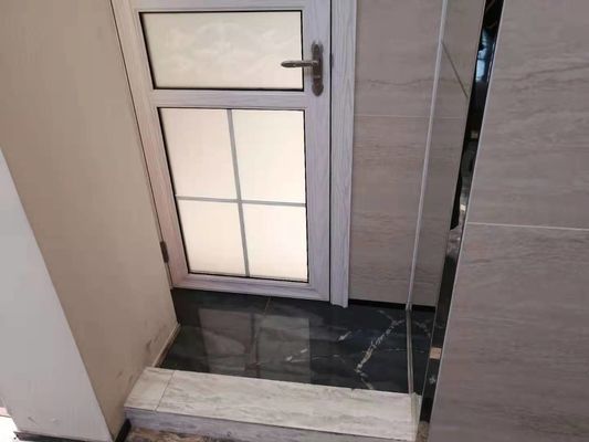 Solid Wood Grain Hinged Glass Shower Door , 45mm Aluminum Frame Glass Door