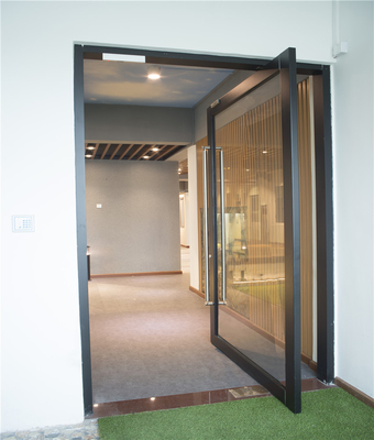 Aluminium Main Pivot Entrance Entry Front Door Low E Glass Acrylic Strips Doors