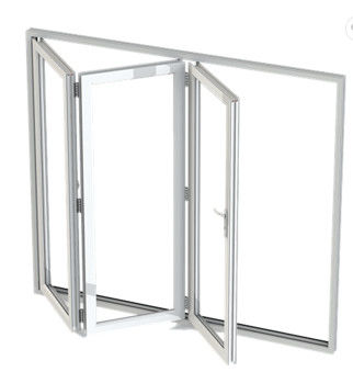 Leveling Opening Aluminum Folding Windows , Bifold Bay Window ISO14001